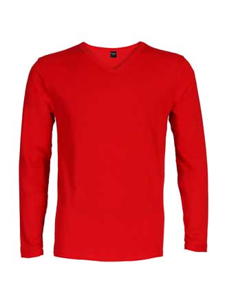 Organic Cotton Men's Long Sleeve V-Neck Tee Shirt