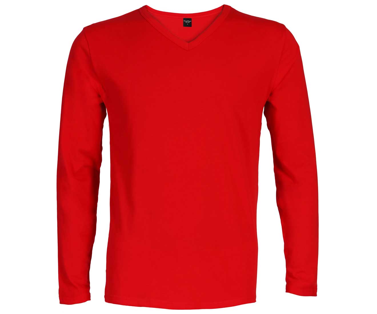 organic cotton men's long sleeve v-neck tee shirt